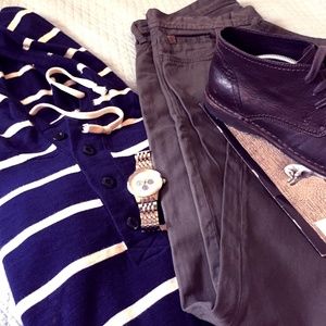 Men’s J.Crew 100% Cotton Striped Hoodie